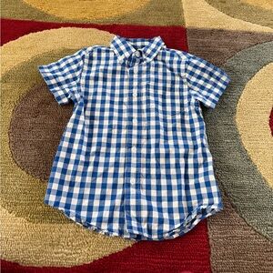 J. Crew JCrew Crewcuts Boys Blue Gingham Shirt Plaid Blue White Kids 3 Years